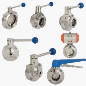 Sanitary Standard Stainless Steel 304 316 Manuel Operation Food Grade Butterfly Valve