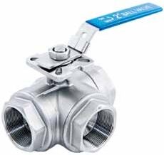 Stainless Steel Threaded End Three-way Ball Valve